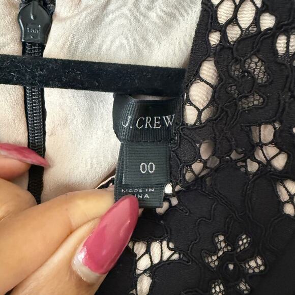 J.Crew sz 00 black‎ Lace peter pan collar mini Dress - Picture 6 of 8